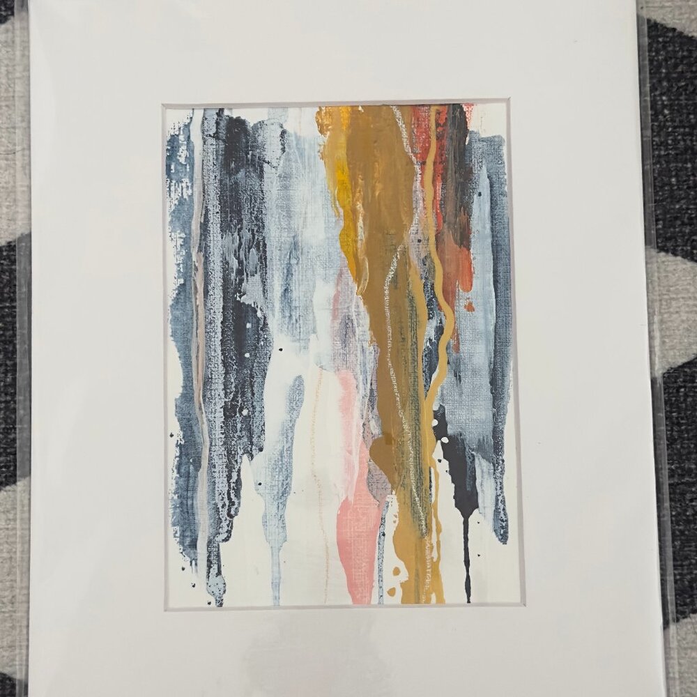 Set of 2  Abstract Paintings Marie Lourdes Boutique Mixed Media on Paper COA - Picture 2 of 5